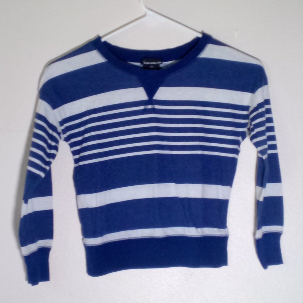 Girls Blue striped long sleeve T-Shirt